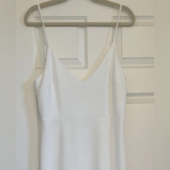 Lulus Dress White Infinite Glory Maxi Strappy V Neck Wedding Boho Women’s Sz L - Picture 8 of 10